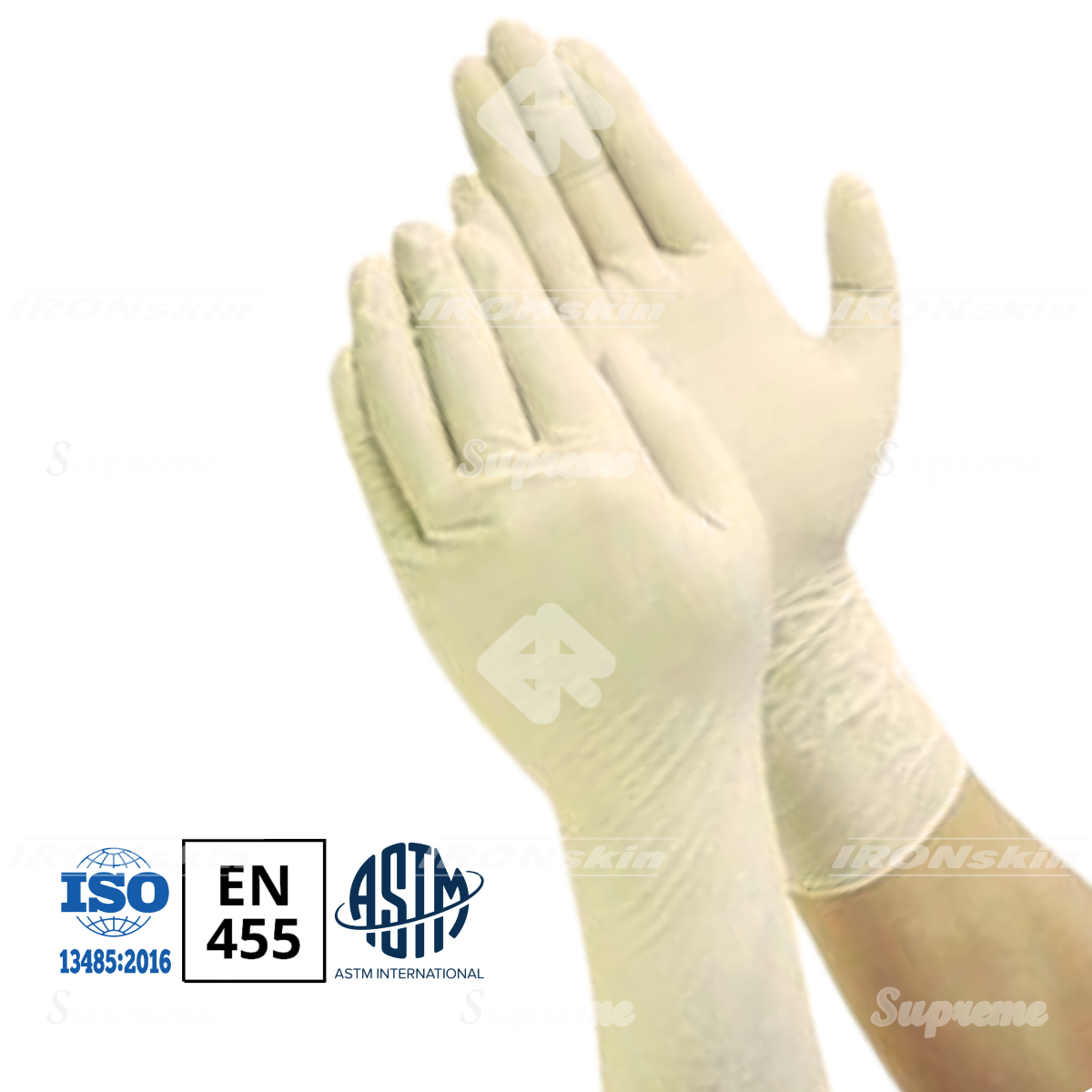 12” Powder Free Latex Examination Gloves Double Chlorinated 3